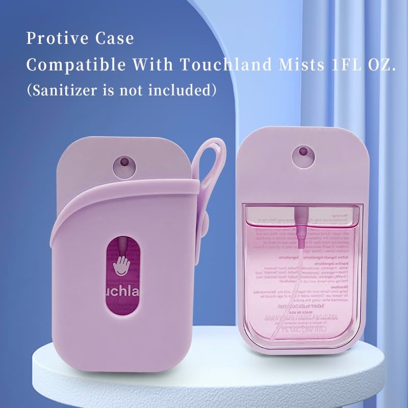 DATANSUN Silicone Case with Keychain for Touchland ?Easy to Clean??Adjustable Strap? Case for Power Mist and Glow Mist 1FL OZ., Pink - Image 2